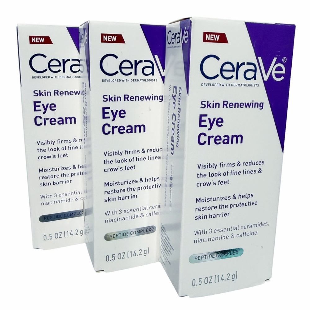 {Lot of 3} CeraVe Skin Renewing Eye Cream - New in Box - 0.5 oz each